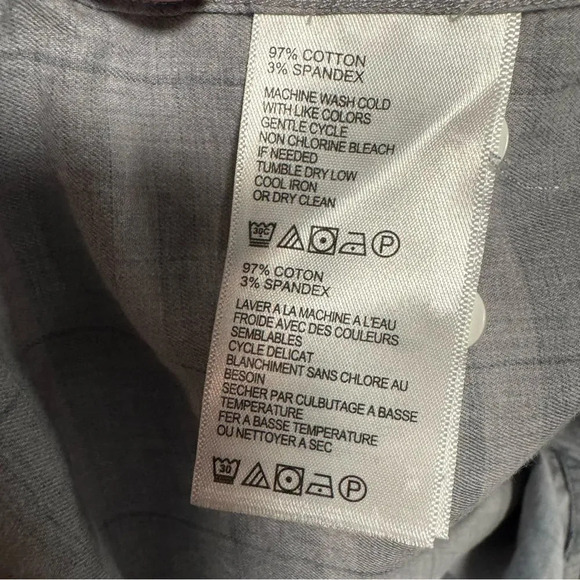 TOMMY BAHAMA Long Sleeve Button Front Shirt in Raincloud Ombre Stripe Size Large - Picture 5 of 6